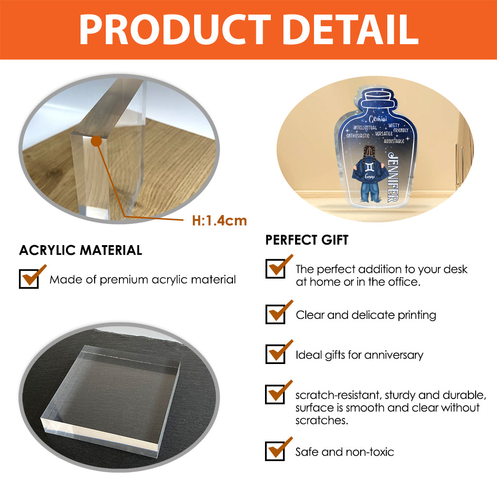 Zodiac Denim - Personalized Horoscope Custom Shaped Acrylic Plaque