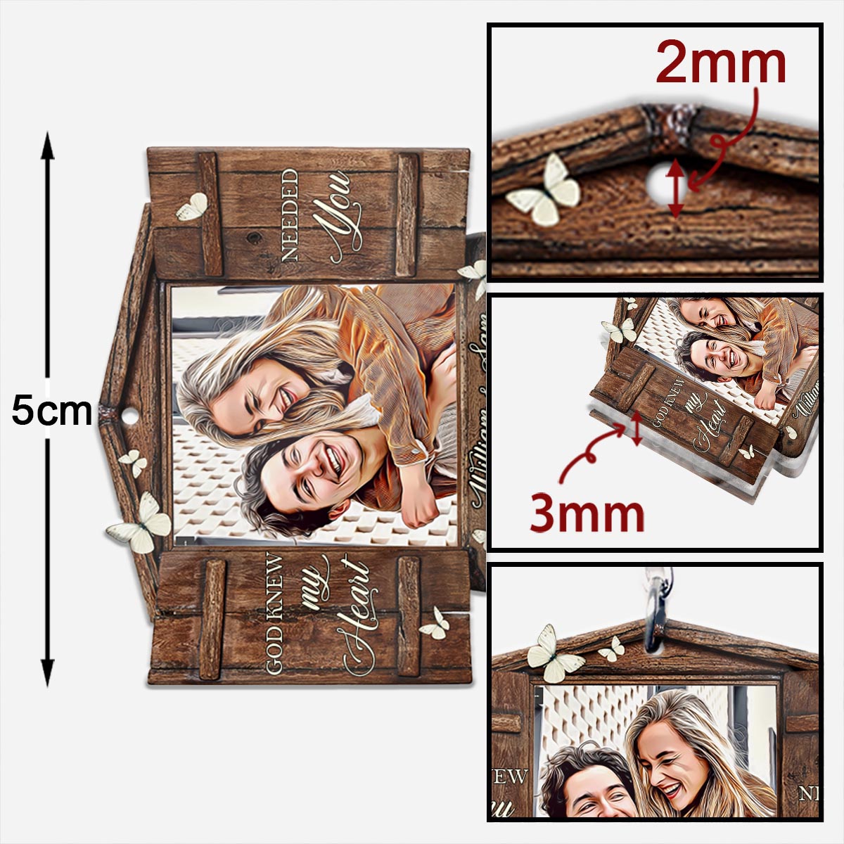 Gott kannte mein Herz – Personalisierter Schlüsselanhänger für Paare