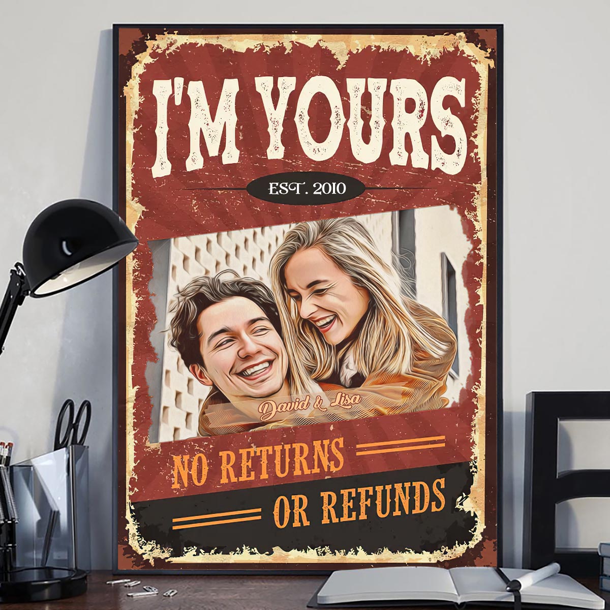 Ich gehöre dir – Personalisierte Leinwand und Poster für Paare