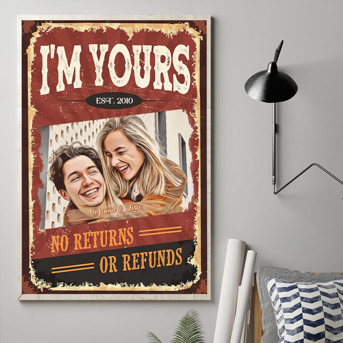 Ich gehöre dir – Personalisierte Leinwand und Poster für Paare