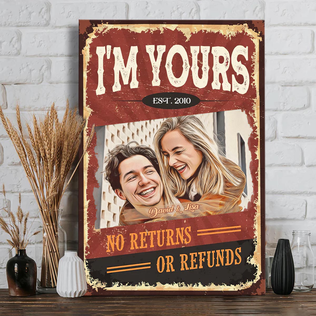 Ich gehöre dir – Personalisierte Leinwand und Poster für Paare