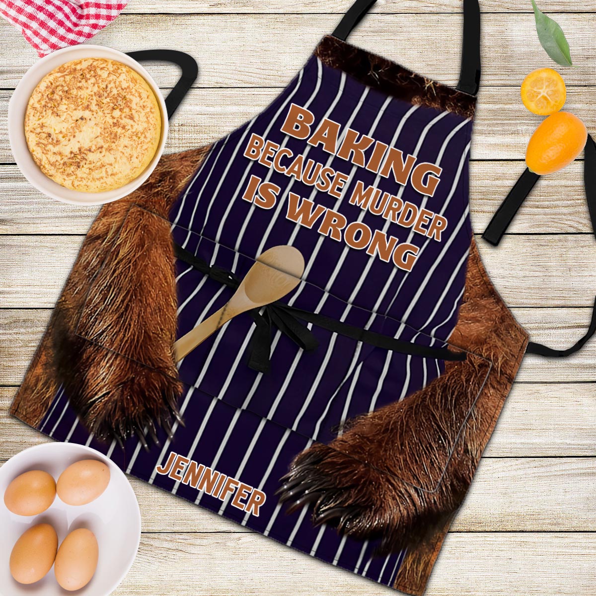 Backen, weil Mord falsch ist – Personalisierte Backschürze