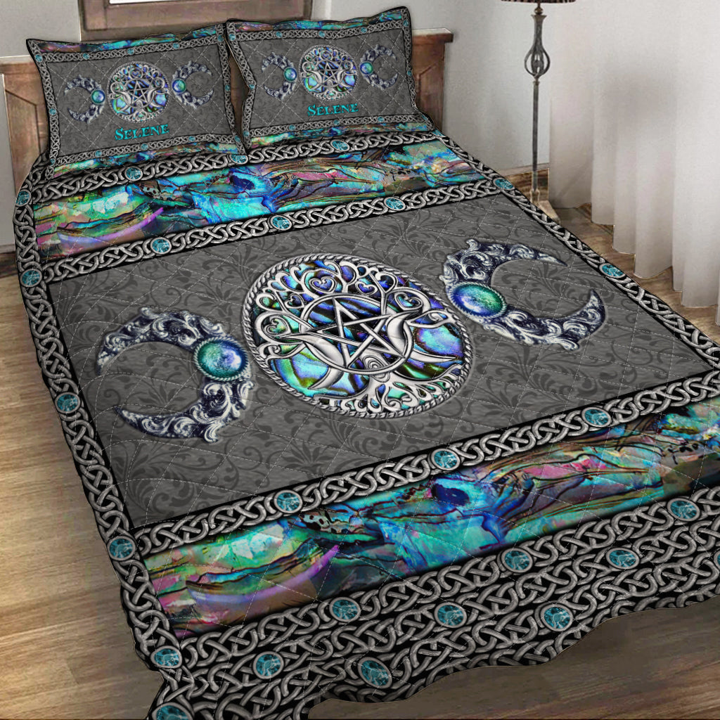 Mystery Spirit Triple Moon – Personalisierte Hexen-Quilt-Set mit 3D-Musterdruck