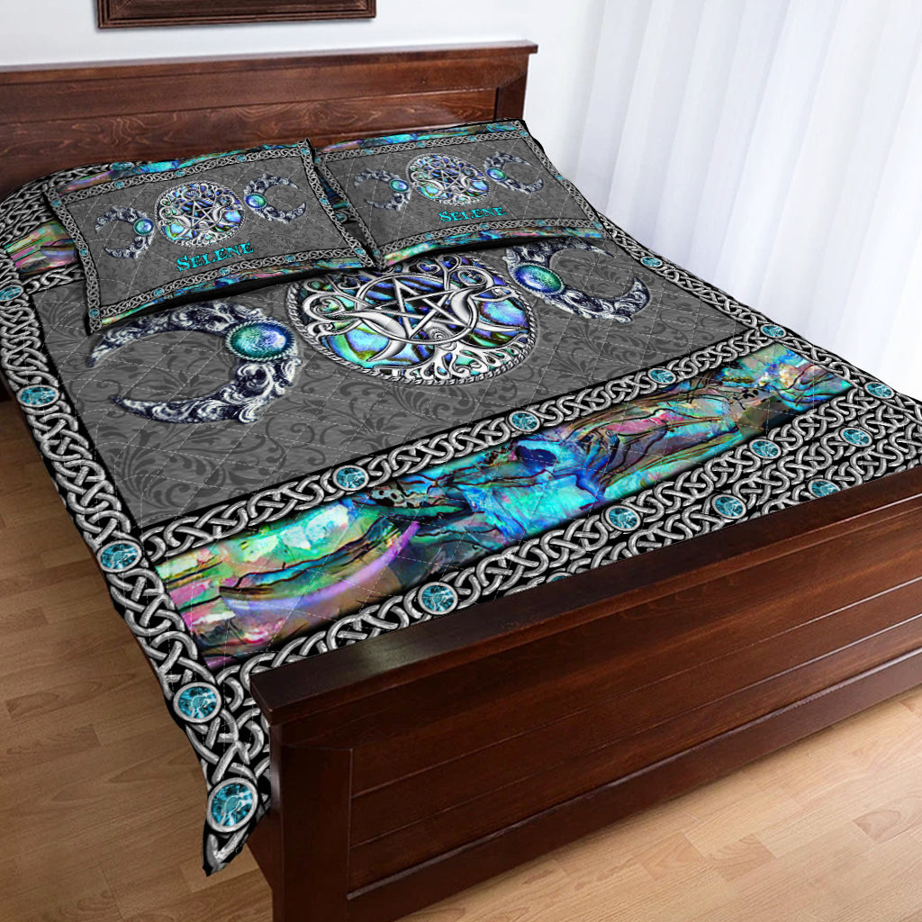 Mystery Spirit Triple Moon – Personalisierte Hexen-Quilt-Set mit 3D-Musterdruck
