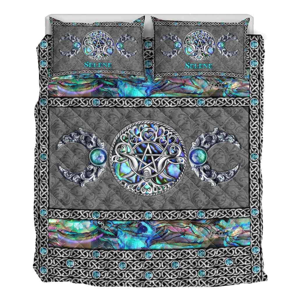 Mystery Spirit Triple Moon – Personalisierte Hexen-Quilt-Set mit 3D-Musterdruck