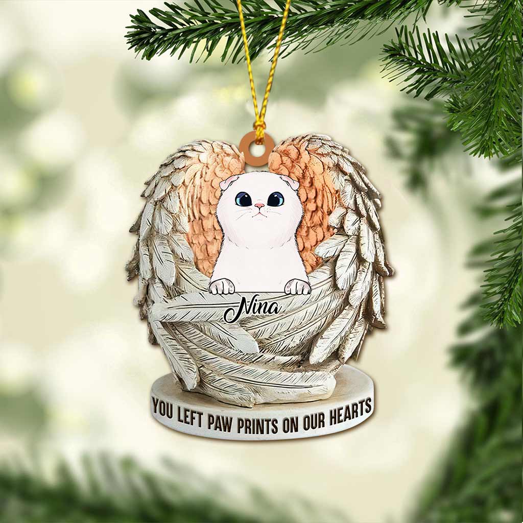 Angels Have Whiskers - Personalized Christmas Cat Ornament (Printed On Both Sides)