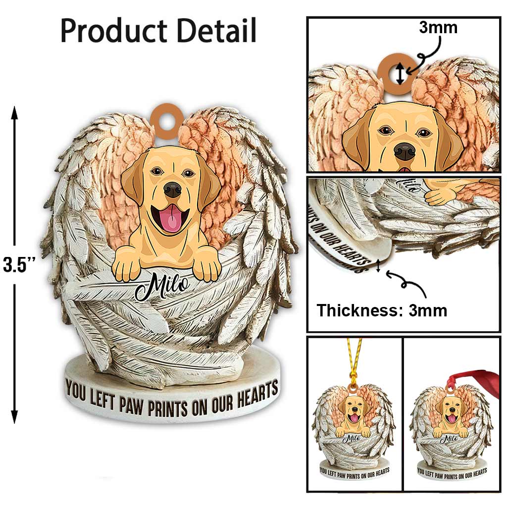 Angels Don't Always Have Wings - Personalized Dog Ornament (Printed On Both Sides)