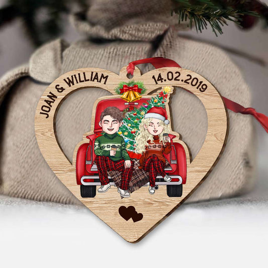 God Blessed The Broken Road - Personalized Christmas Couple Ornament (Printed On Both Sides)