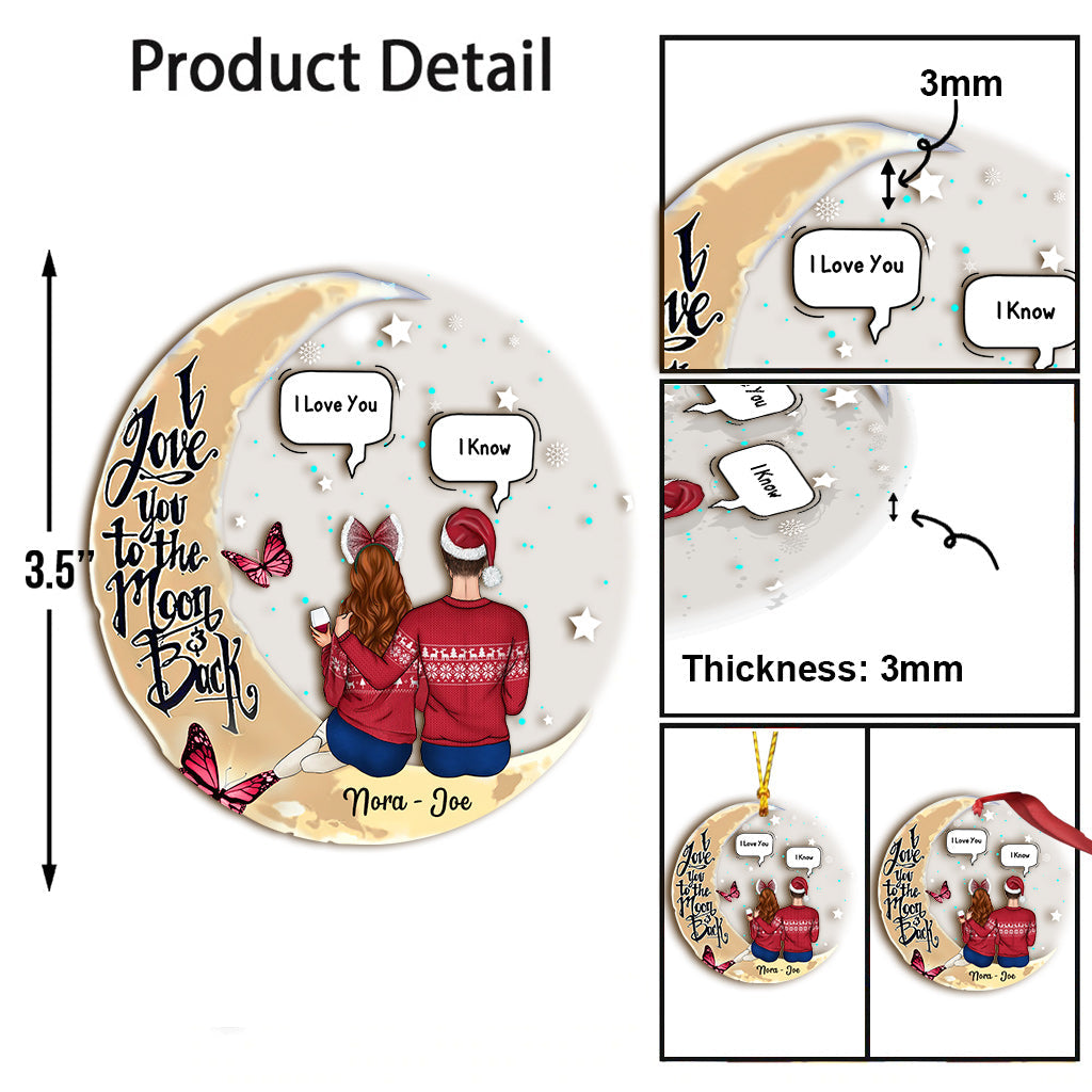 Ich liebe dich bis zum Mond – Personalisierter transparenter Paarschmuck