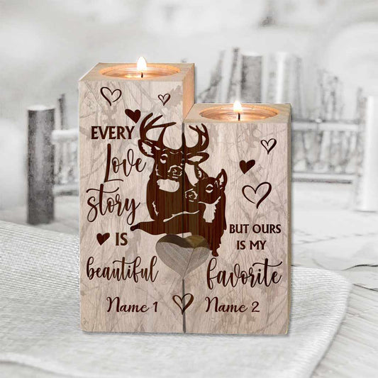 God Blessed The Broken Road - Personalized Hunting Candle Holder