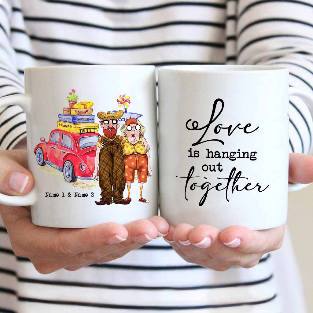 Love Is Hanging Out Together - Personalized Couple Mug