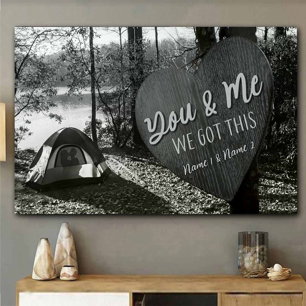 „Du und ich, wir schaffen das“ – Personalisiertes Camping-Poster für Paare