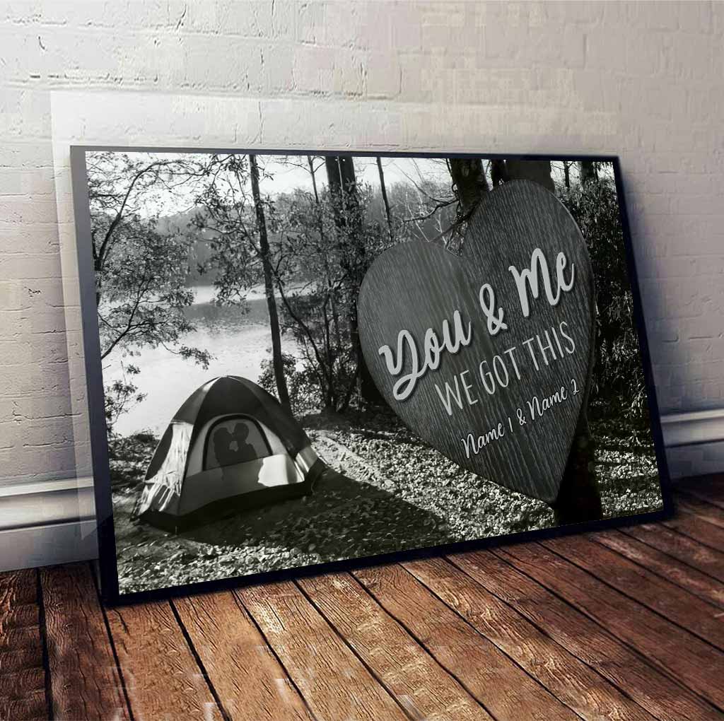 „Du und ich, wir schaffen das“ – Personalisiertes Camping-Poster für Paare
