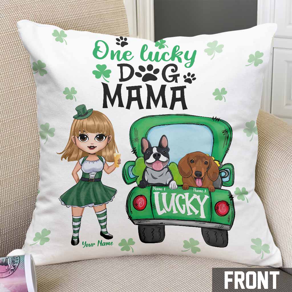 Ein Glückspilz-Truck für Hundemütter – Personalisiertes St. Patrick's Day-Kissen