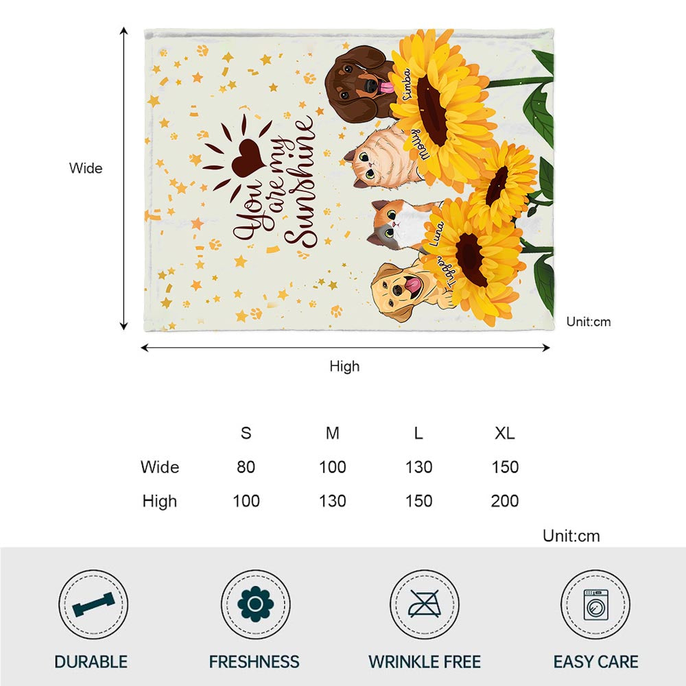 Du bist mein Sonnenschein – Personalisierte Hundedecke zum Muttertag