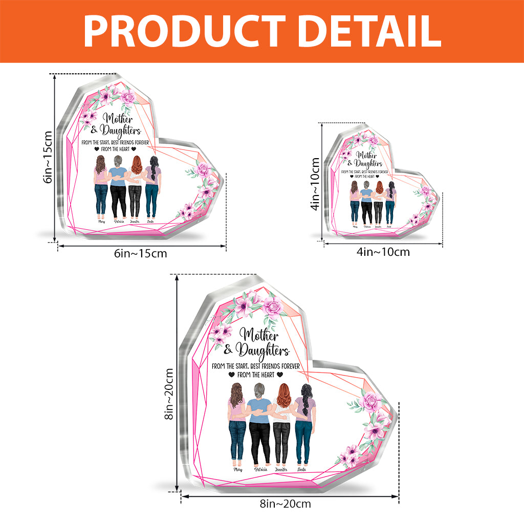 Mutter und Tochter – Personalisierte Acrylplakette zum Muttertag (individuell geformt)