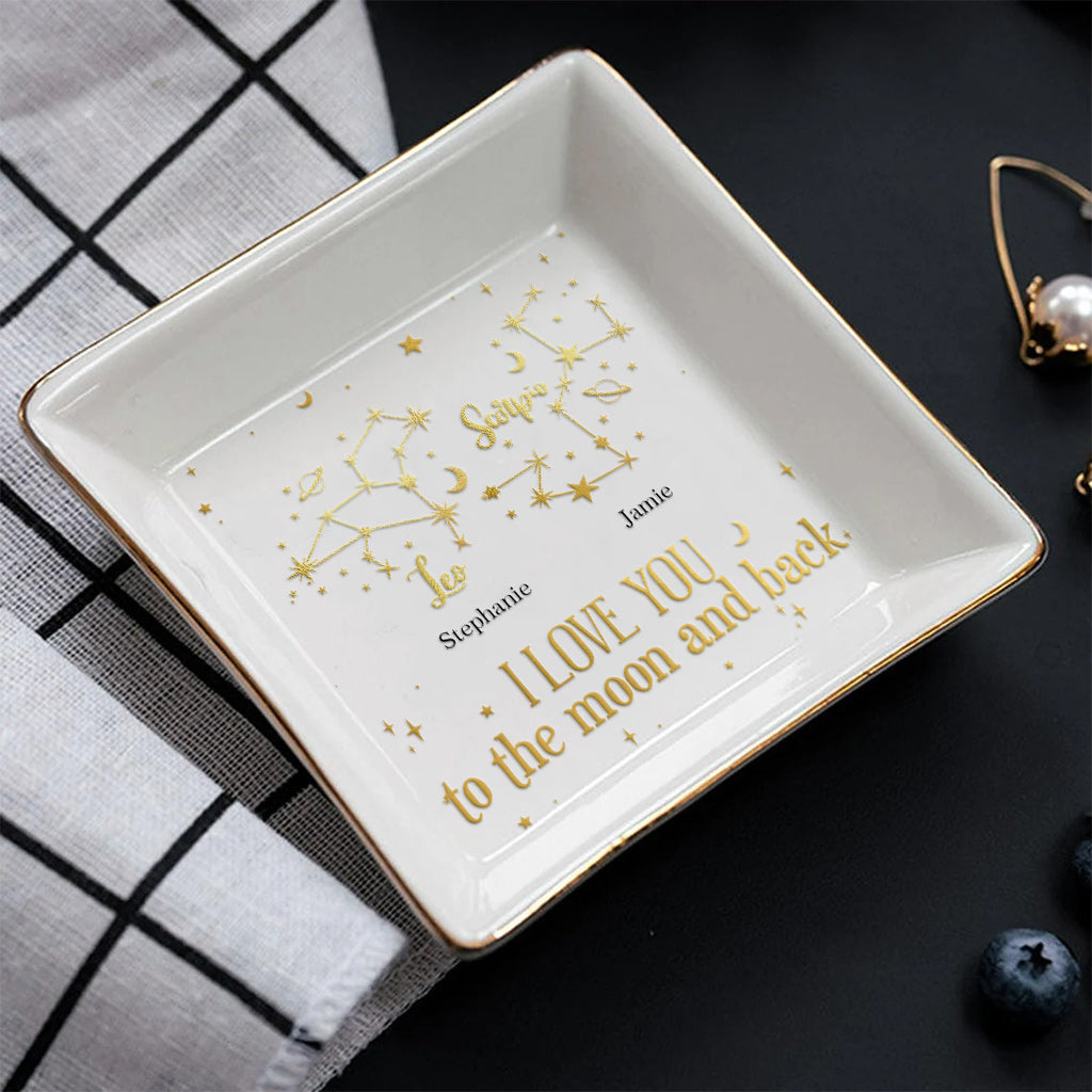 I Love You To The Moon - Personalized Couple Couple Jewelry Dish