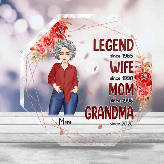Legende Ehefrau Mama Oma - Geschenk für Oma, Mama - Personalisierte Acrylplakette in individueller Form