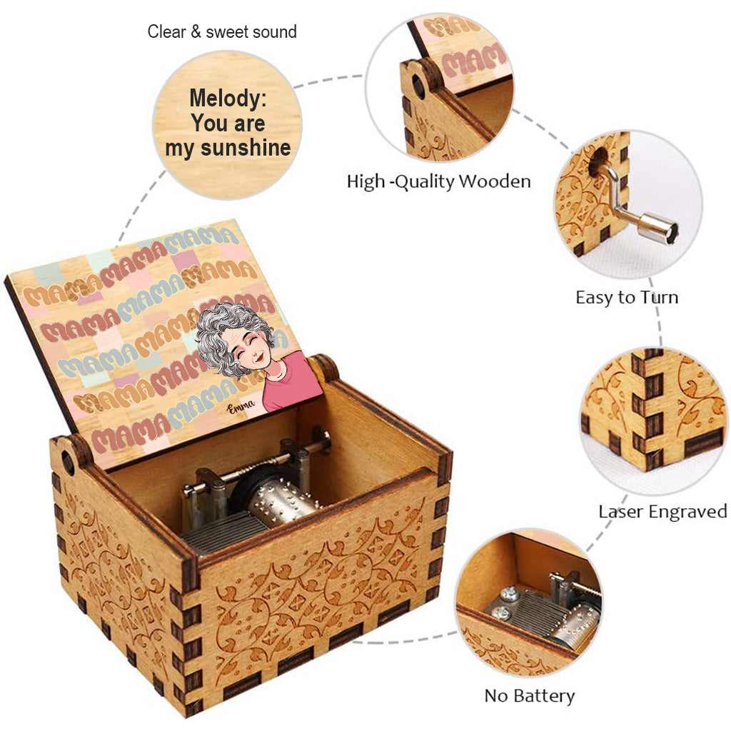 Mama Mama Mama – Personalisierte Muttertags-Spieluhr mit Handkurbel