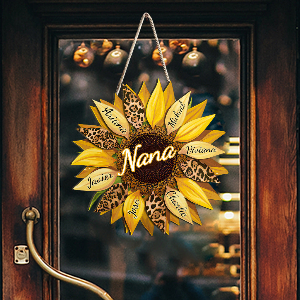 Sonnenblume – Personalisiertes Holzschild zum Muttertag für Oma