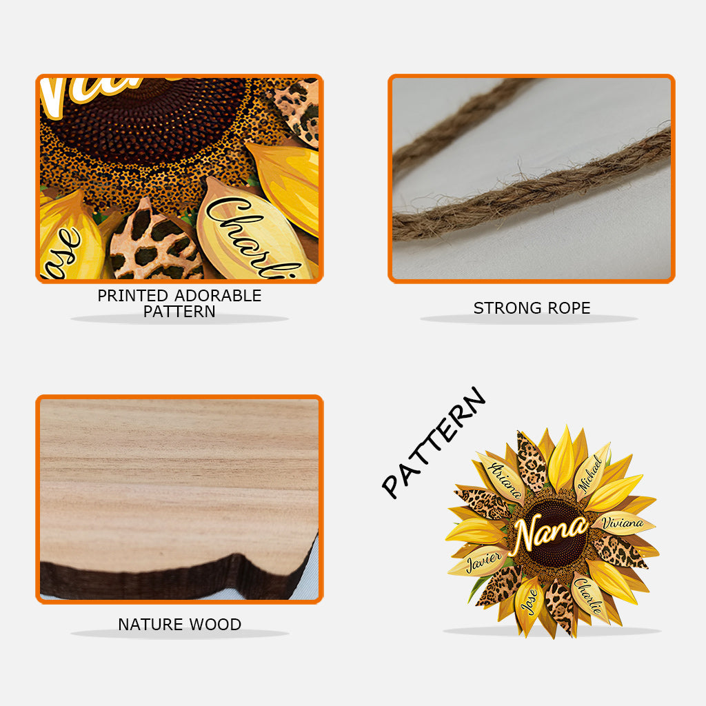 Sonnenblume – Personalisiertes Holzschild zum Muttertag für Oma