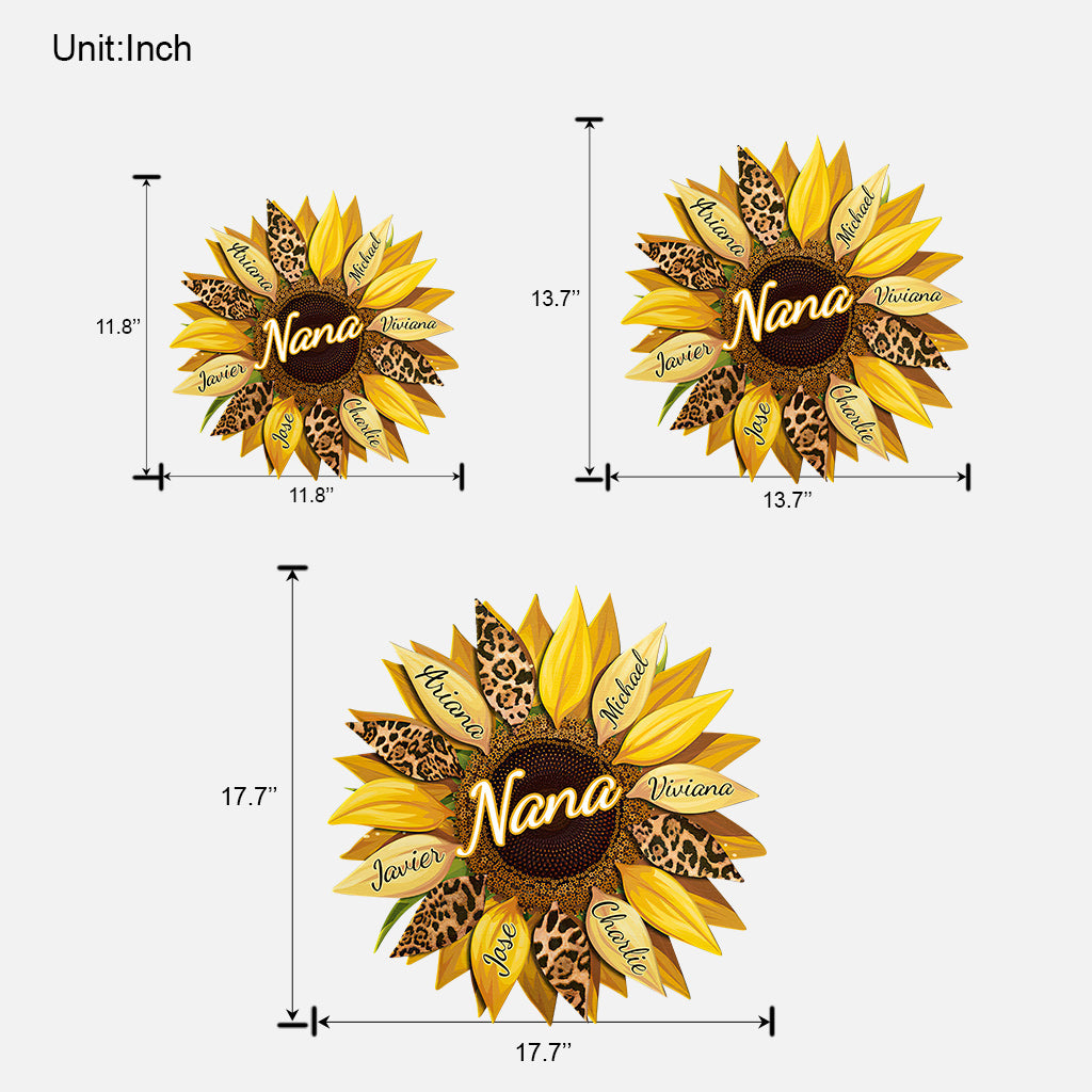 Sonnenblume – Personalisiertes Holzschild zum Muttertag für Oma