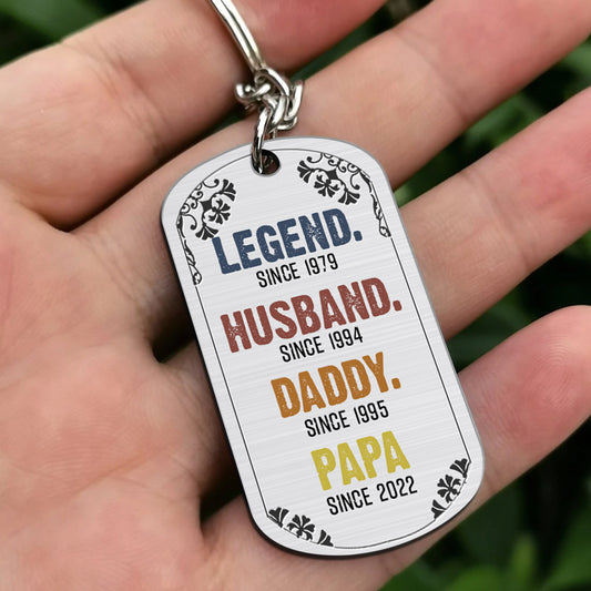 Legend - Personalized Grandpa Stainless Steel Keychain