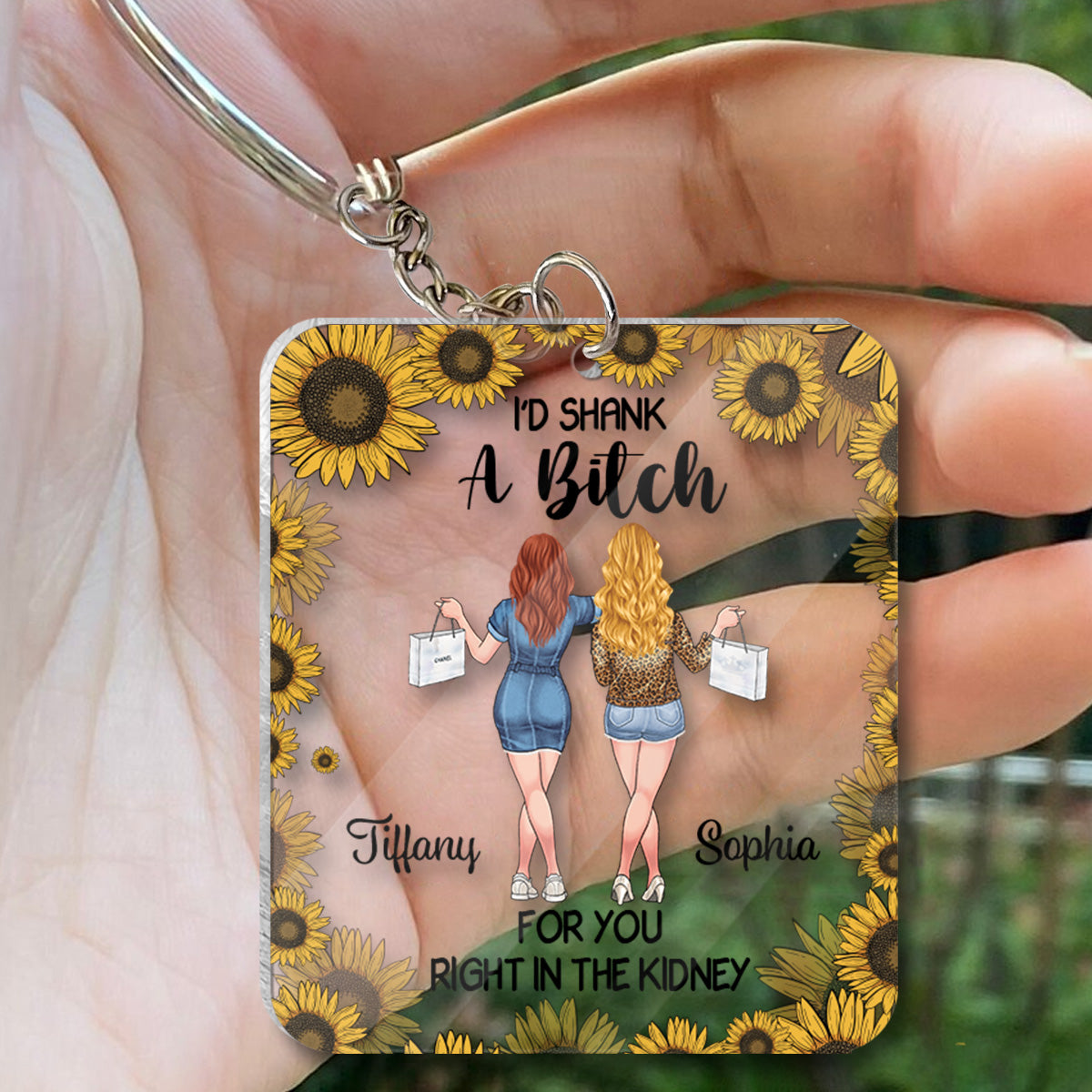 Ich würde für dich töten – Personalisierter transparenter Schlüsselanhänger für deine beste Freundin