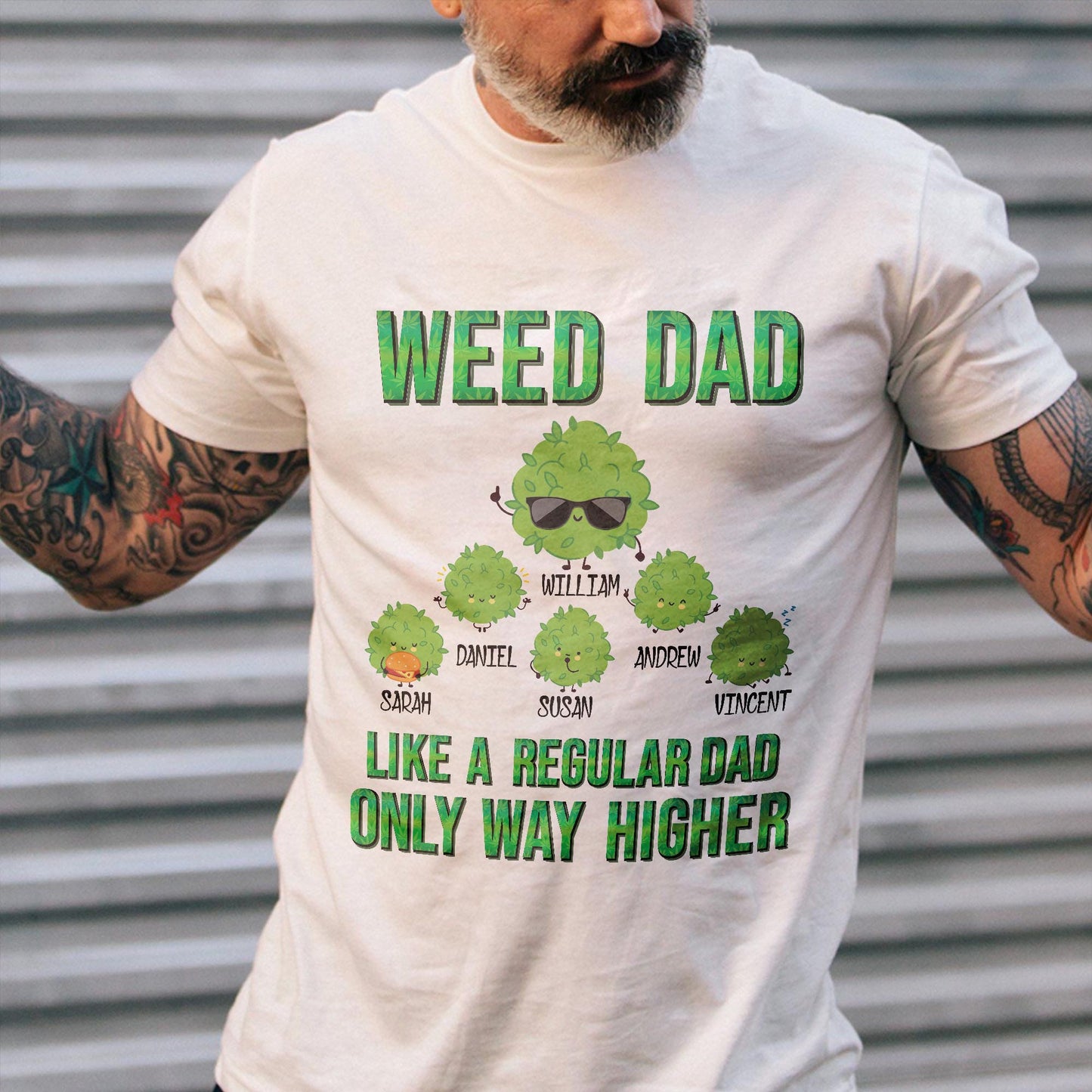 High Dad – Personalisiertes Weed-T-Shirt und Hoodie