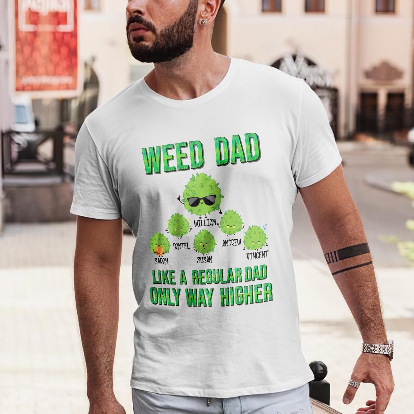 High Dad – Personalisiertes Weed-T-Shirt und Hoodie