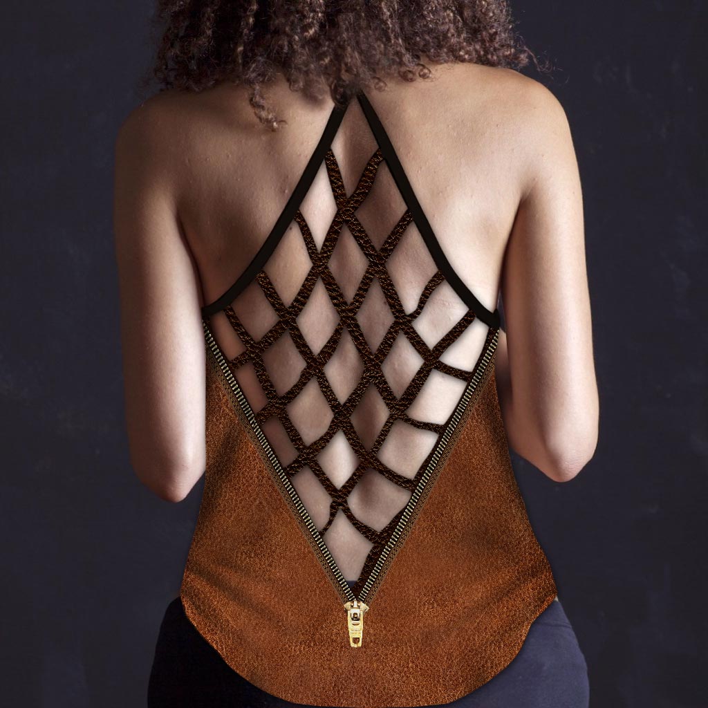 Ich sehe deine wahre Farbe – Tanktop mit Ledermuster und Kreuzprint zur Sensibilisierung für Autismus