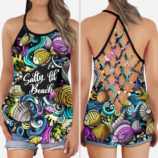 Salty Lil Beach - Sea Lover Cross Tank Top