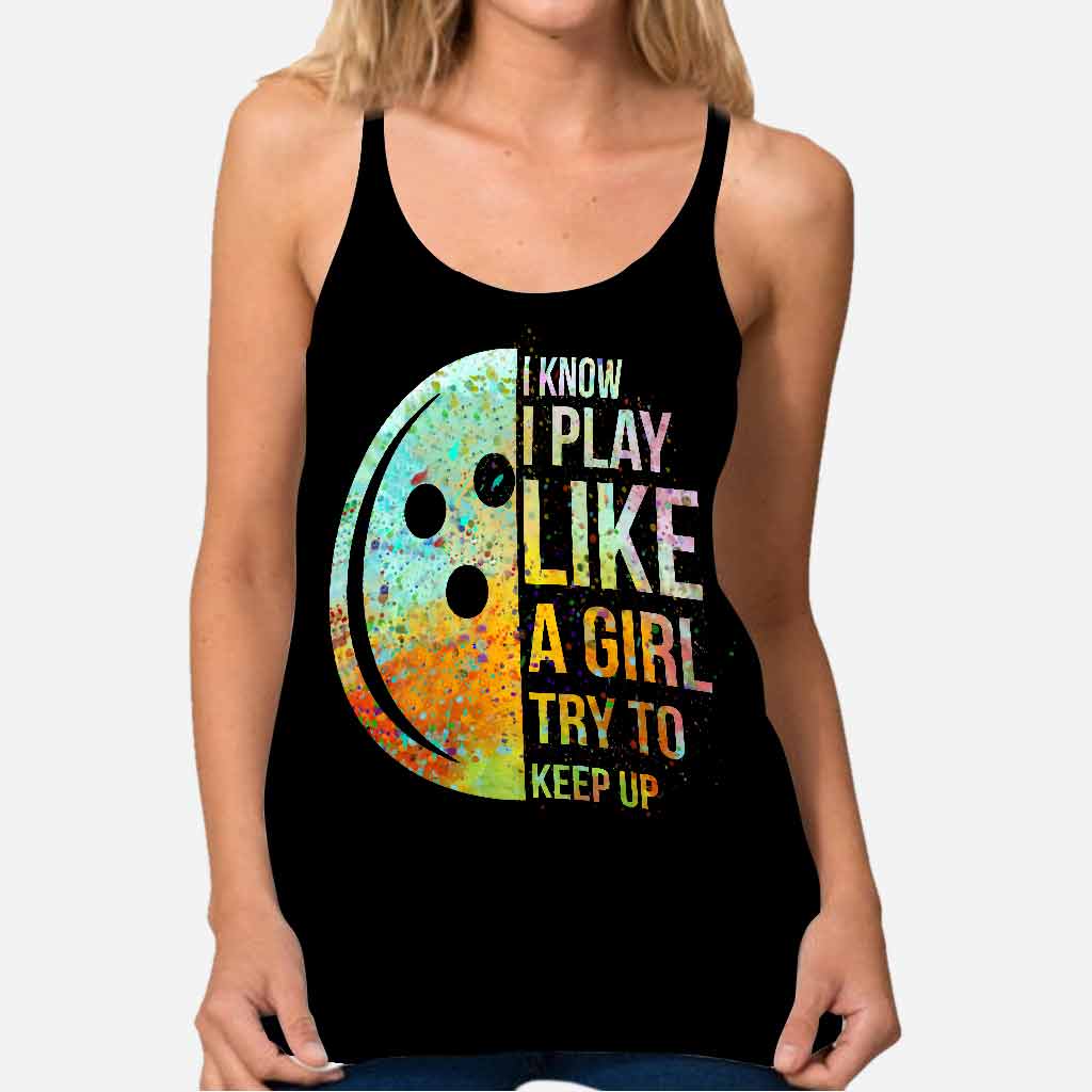 Play Like A Girl - Bowling Cross Tank Top