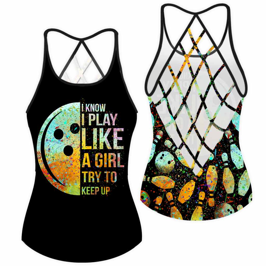 Play Like A Girl - Bowling Cross Tank Top