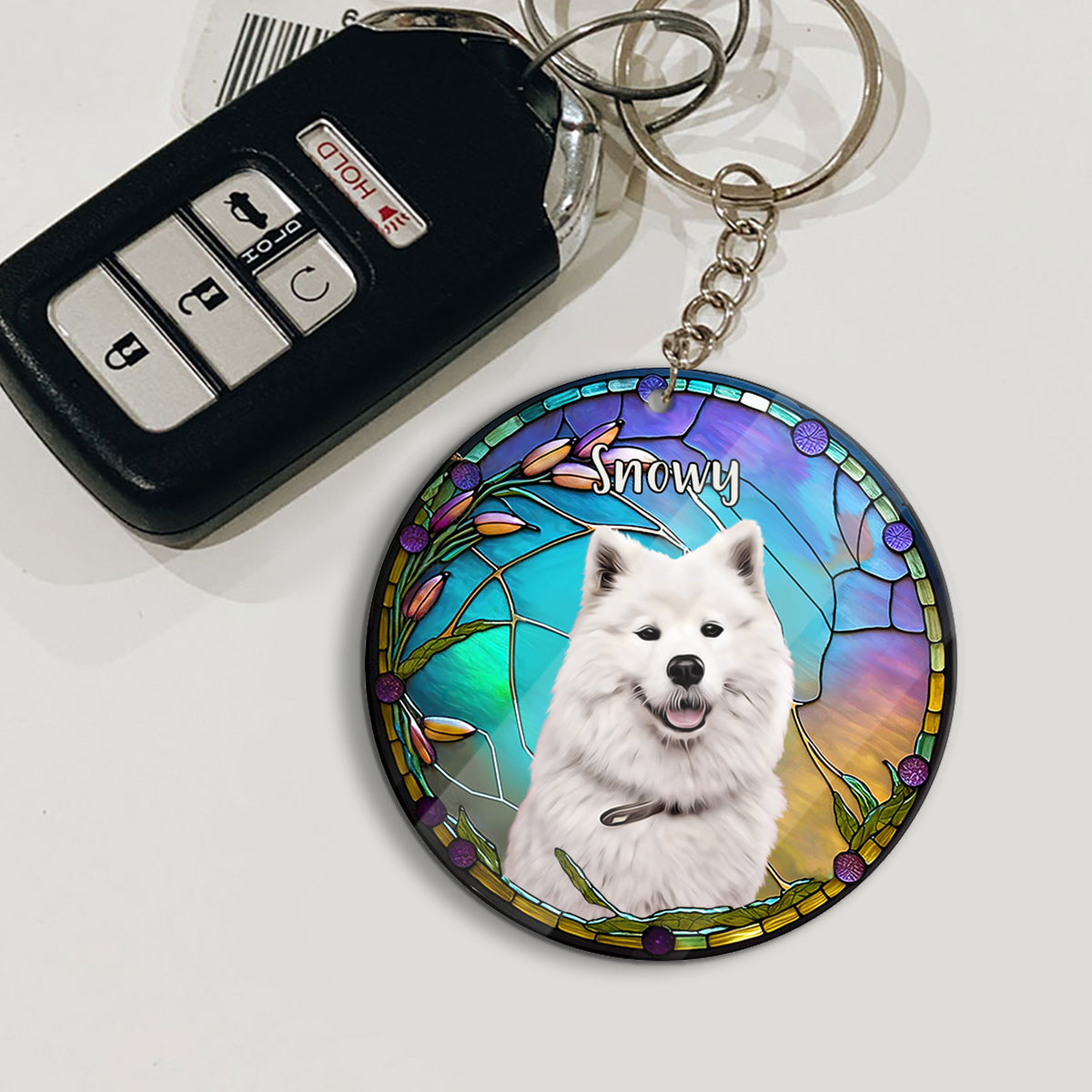 A Piece Of My Heart Is At Rainbow Bridge - Personalized Dog Keychain