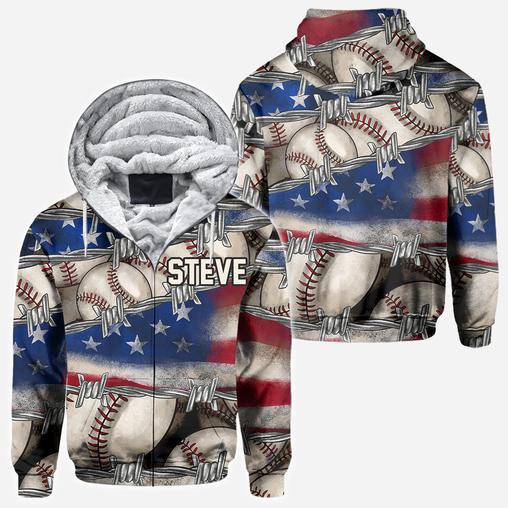 Stolz auf Amerika – Personalisiertes Baseball-Shirt mit Allover-Print