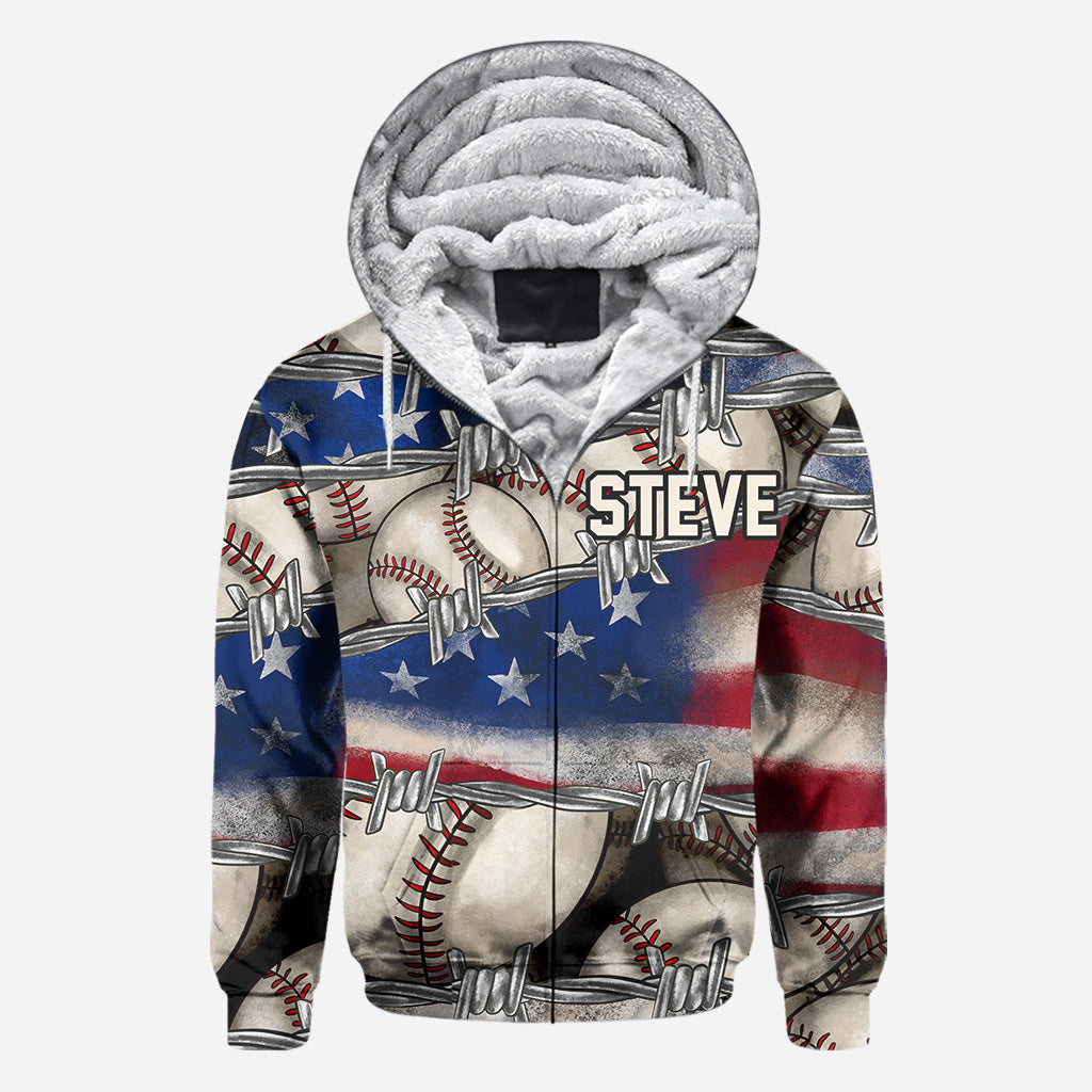 Stolz auf Amerika – Personalisiertes Baseball-Shirt mit Allover-Print