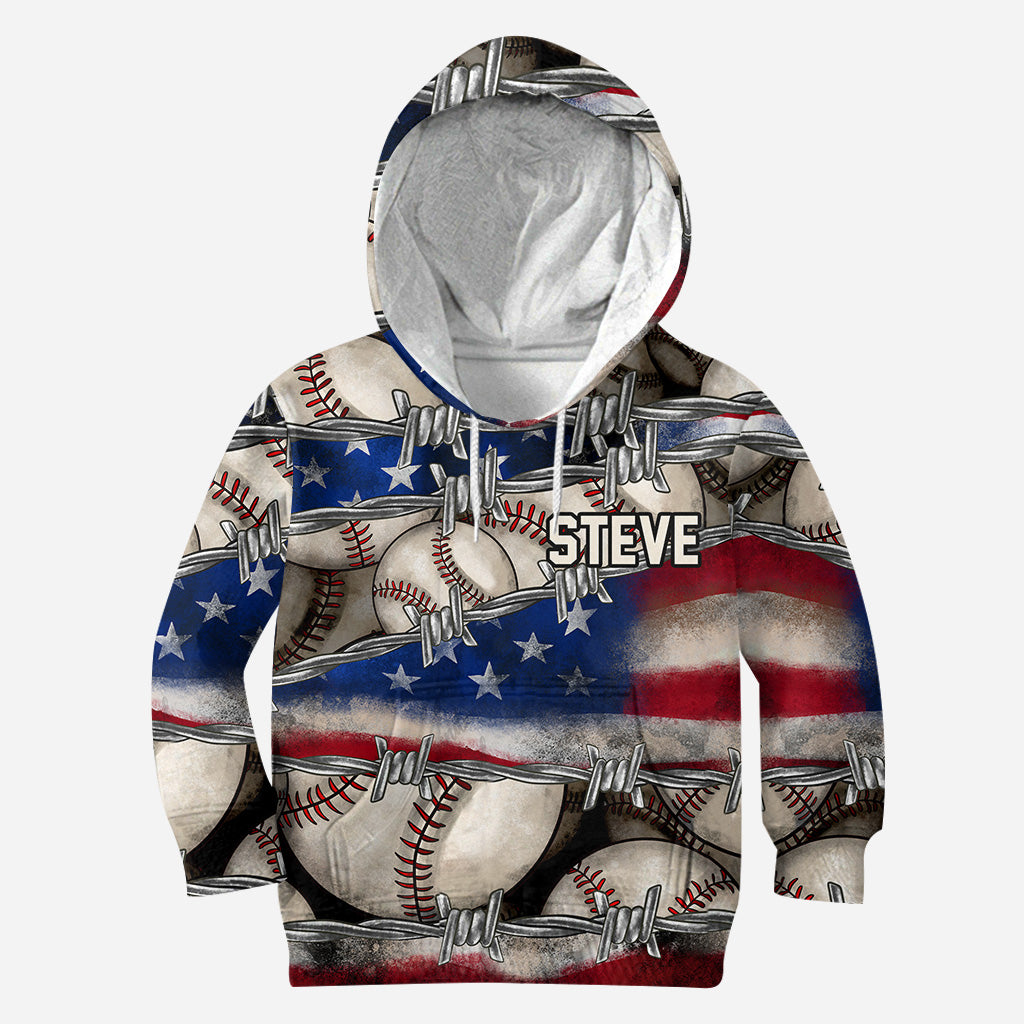 Stolz auf Amerika – Personalisiertes Baseball-Shirt mit Allover-Print