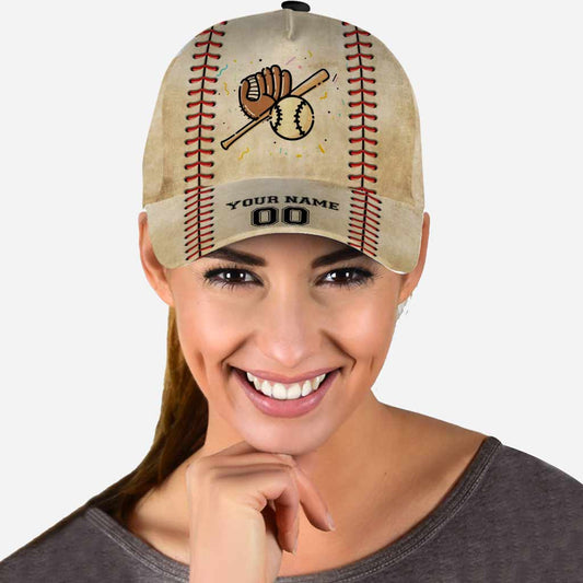 Klassische Baseballkappe mit personalisiertem Ledermusterdruck