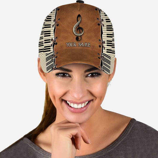 Klassische Kappe mit personalisiertem Klavierleder-Musterdruck