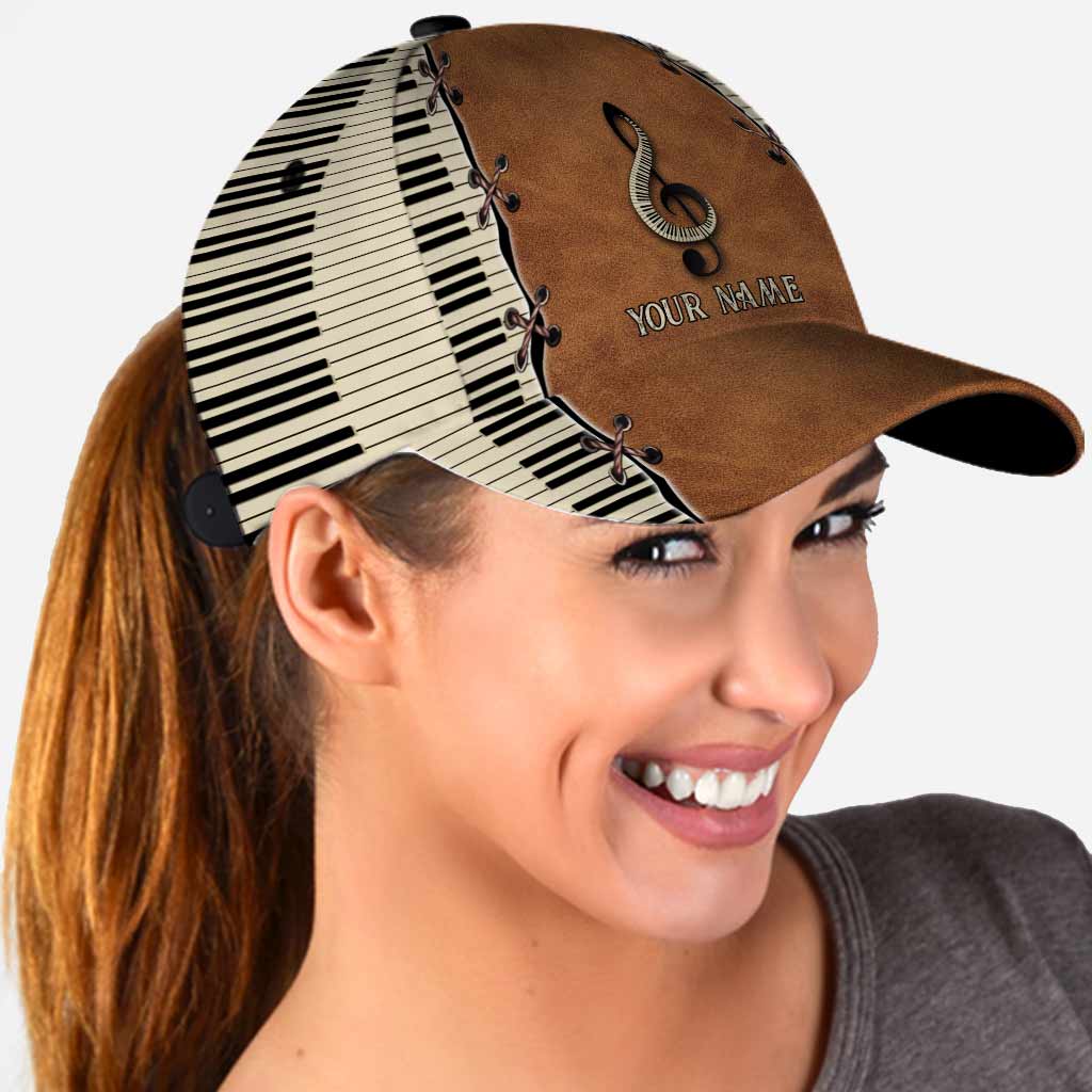 Piano Personalized Leather Pattern Print Classic Cap