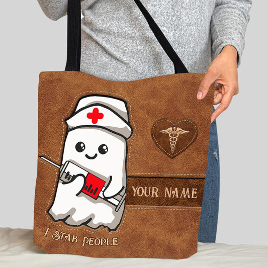 Ich steche Menschen ab – Personalisierte Tragetasche für Krankenschwestern