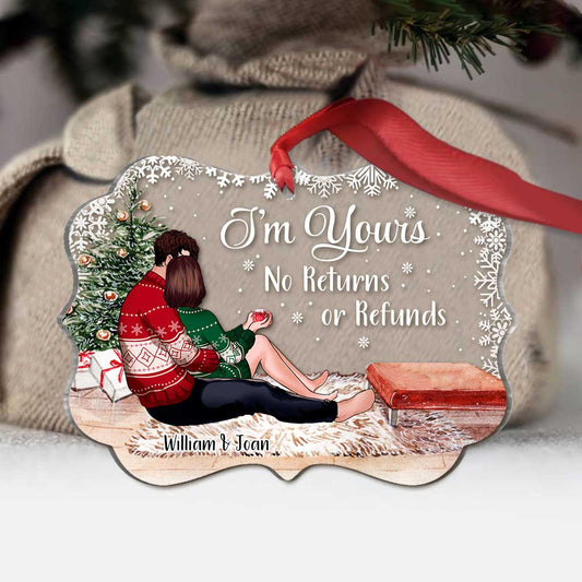 I'm Yours - Personalized Christmas Couple Transparent Ornament