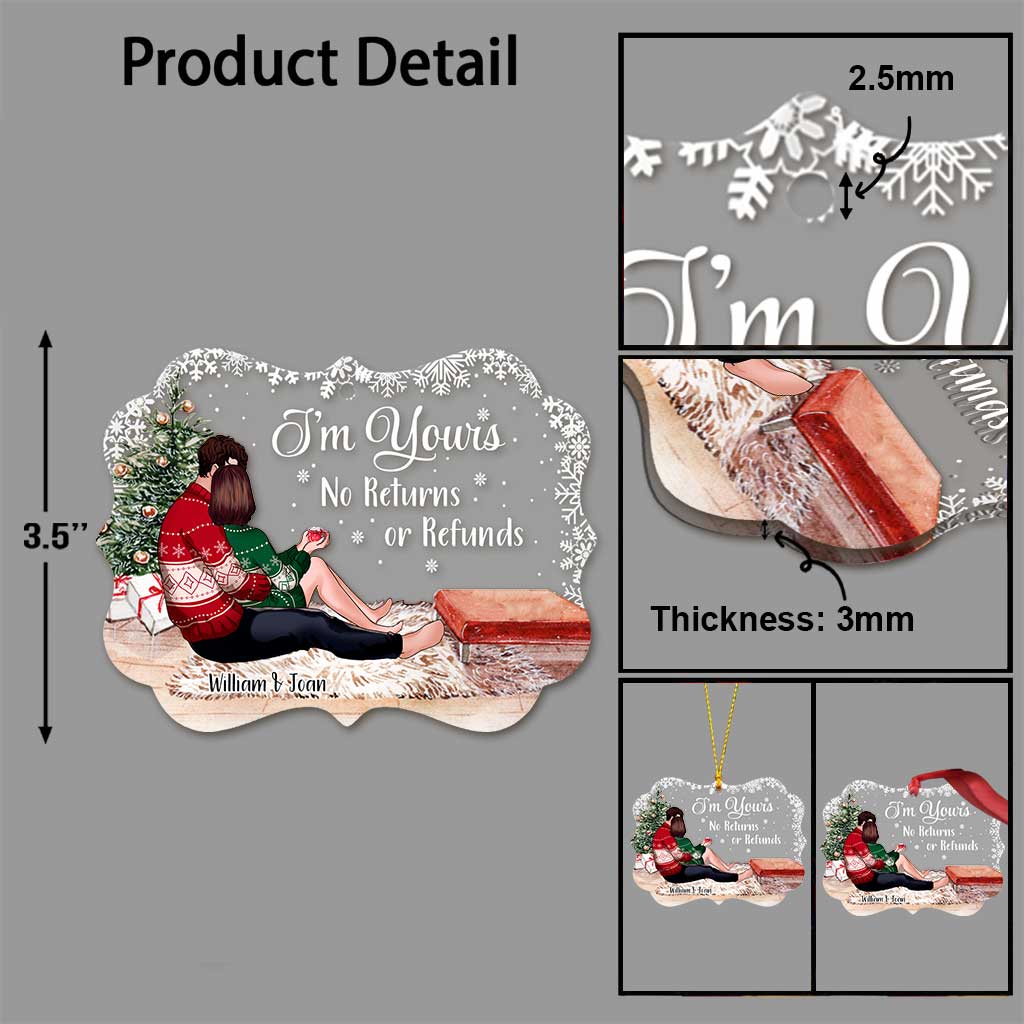 I'm Yours - Personalized Christmas Couple Transparent Ornament