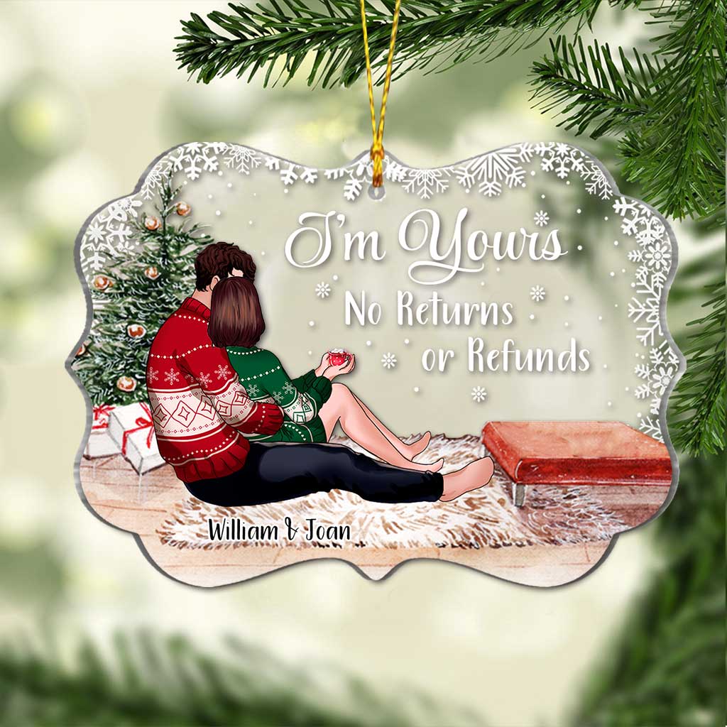 I'm Yours - Personalized Christmas Couple Transparent Ornament