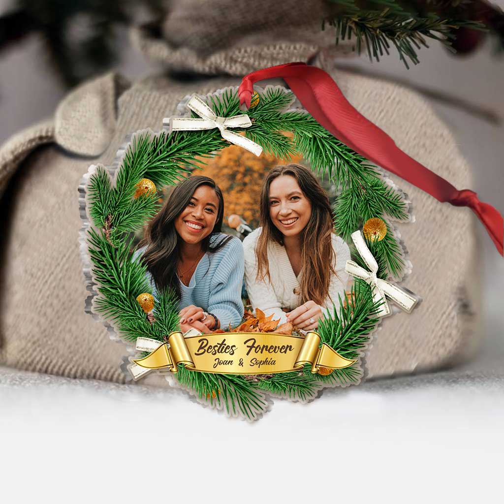 Für immer beste Freundinnen – Personalisierter transparenter Weihnachtsschmuck für beste Freundinnen