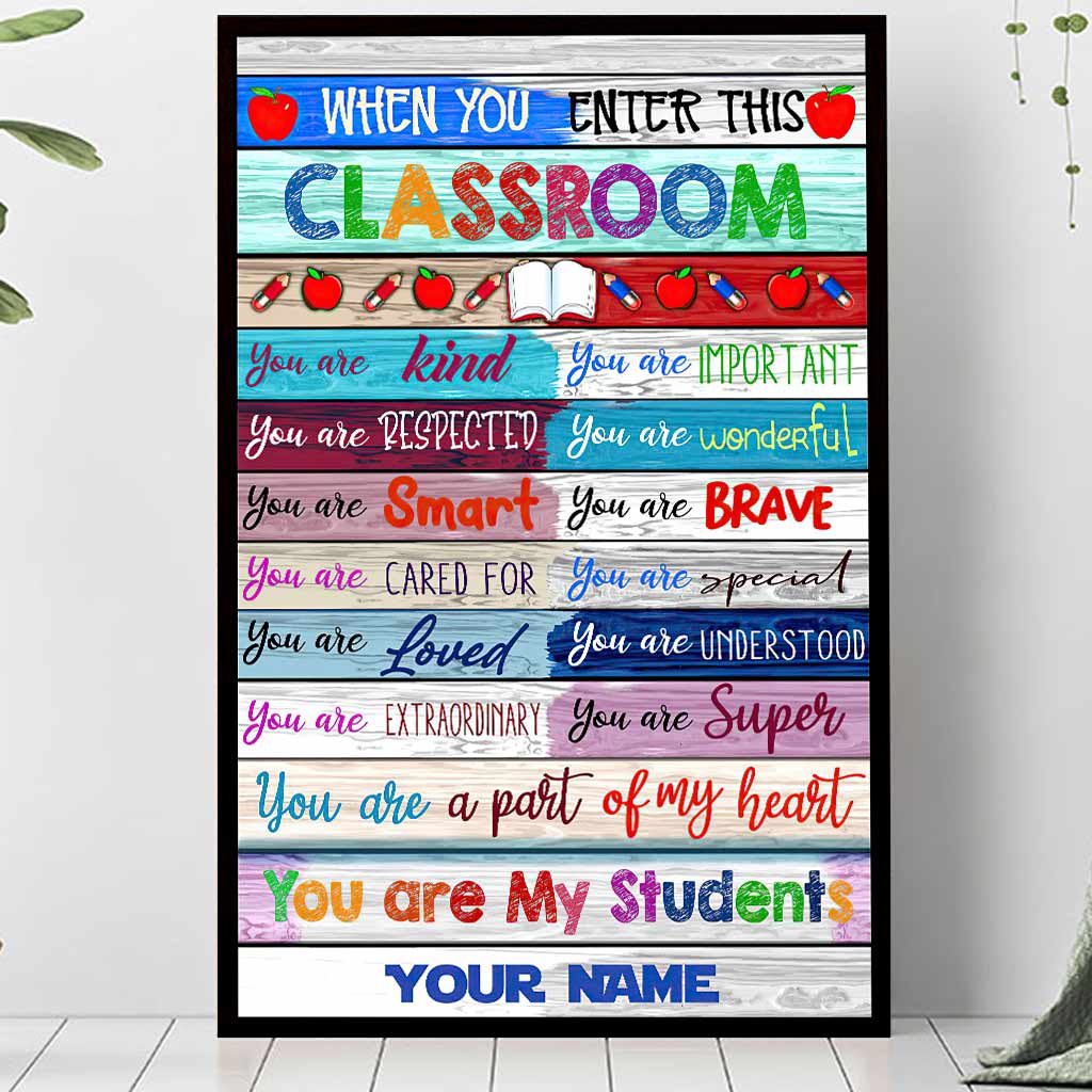 Wenn Sie dieses Klassenzimmer betreten – Personalisiertes Lehrerposter