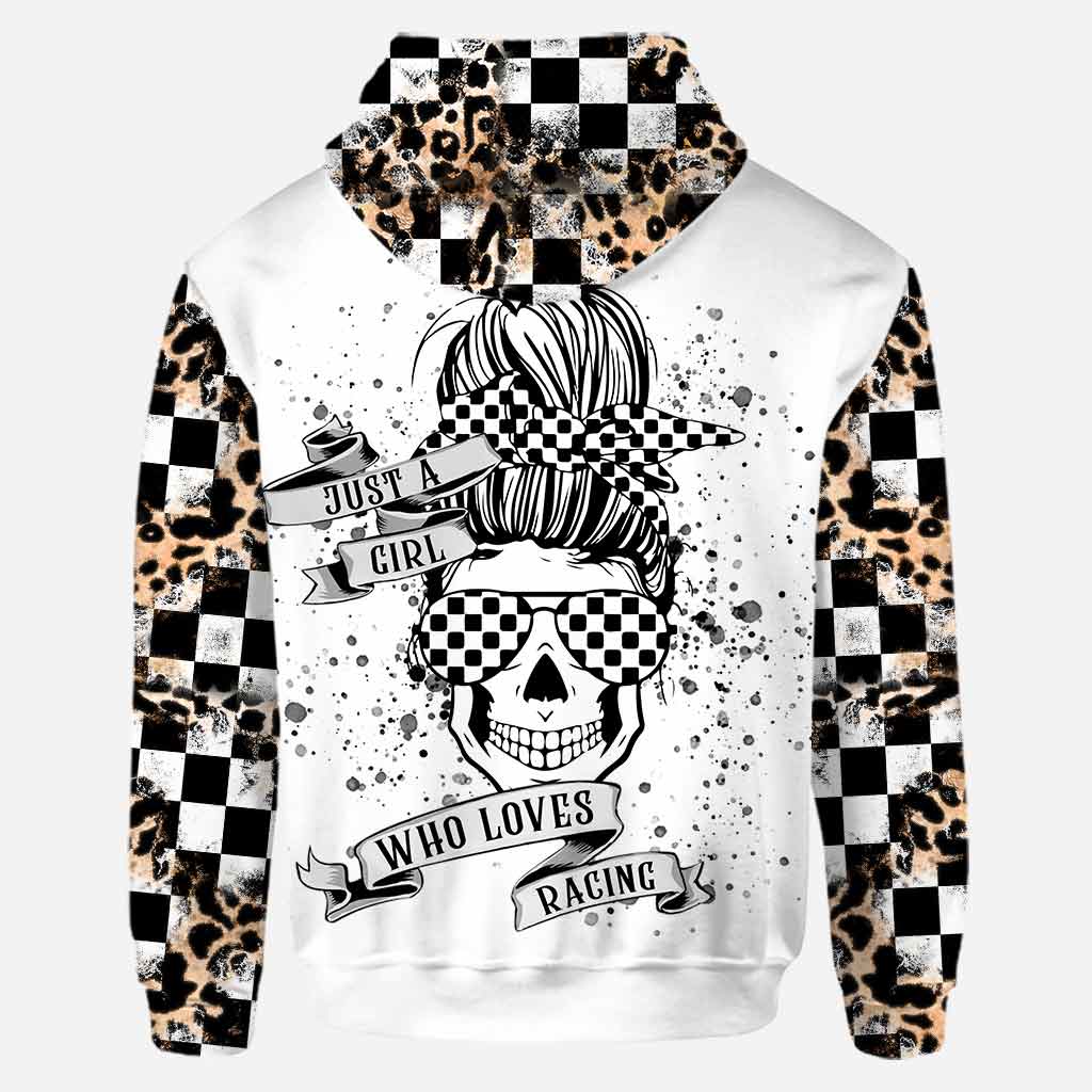 Einfach ein Mädchen, das Rennsport liebt – personalisierter Hoodie und Leggings