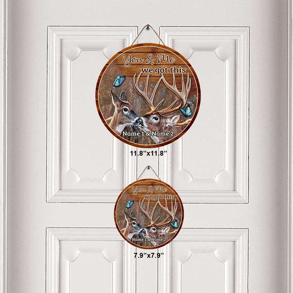 Du und ich, wir schaffen das – Personalisiertes Jagd-Rundholzschild