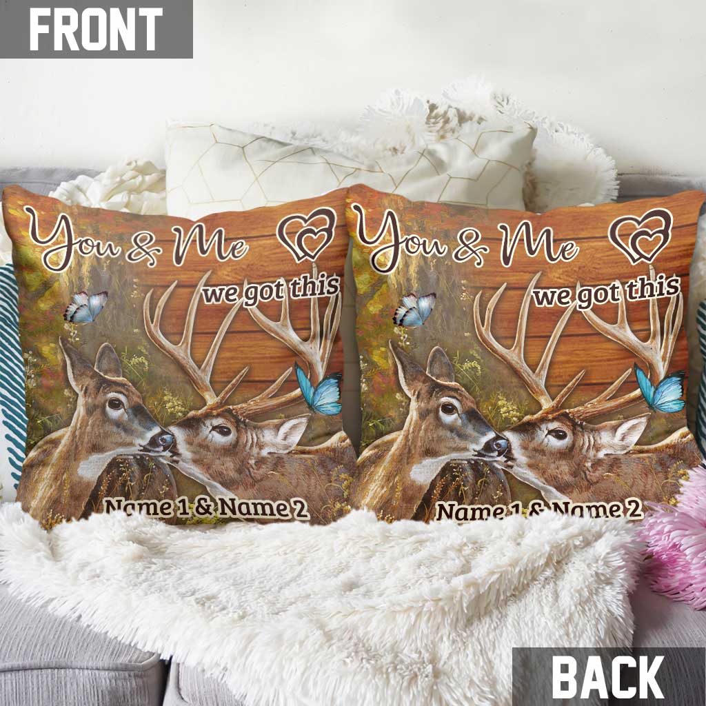 „Du und ich, wir schaffen das“ – personalisiertes Jagd-Dekokissen